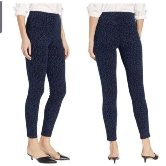 SPANX Jean-ish Leopard Print Jegging Womens‎ M Blue Stretch Pull On Slimming - Picture 1 of 8